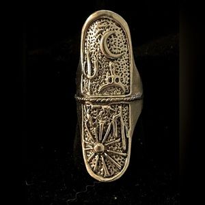 Silver Moon and Sun Women's Ring